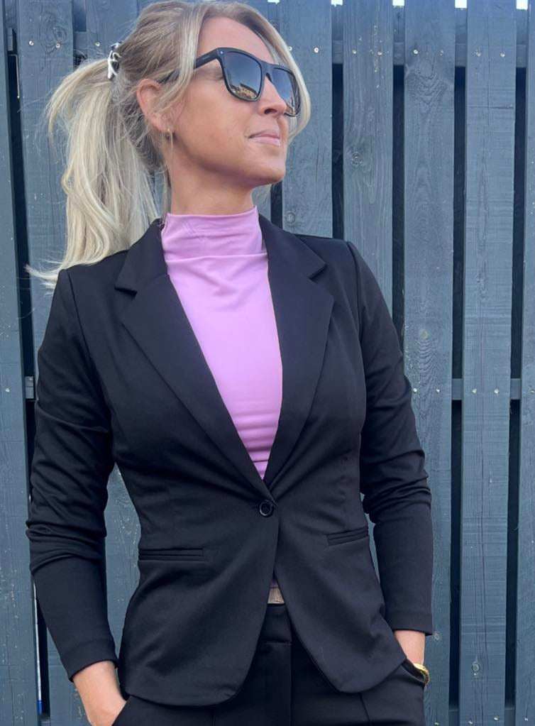 Langærmet Turtleneck Bluse – Soft Pink